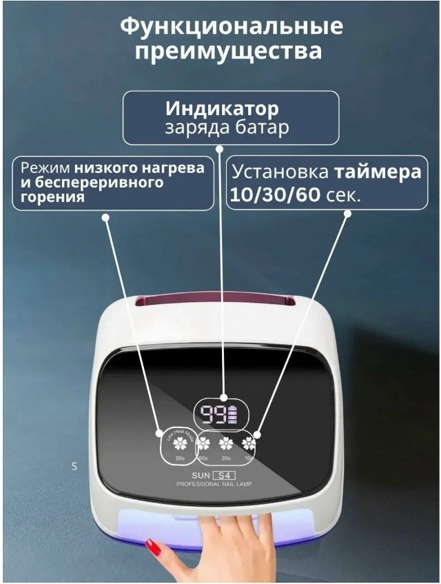 Беспроводная УФ-лампа для маникюра купить в Интернет-магазине Садовод База - цена 2000 руб Садовод интернет-каталог