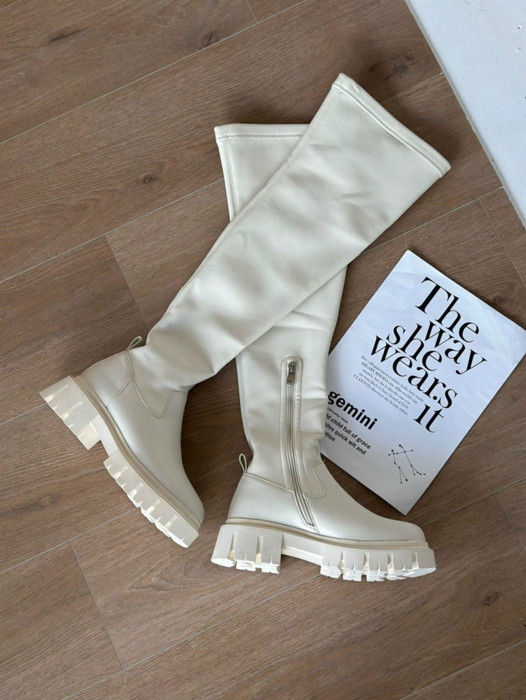 Ботфорты бежевые купить в Интернет-магазине Садовод База - цена 1200 руб Садовод интернет-каталог