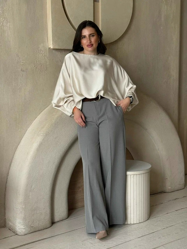 Женские брюки серые купить в Интернет-магазине Садовод База - цена 1550 руб Садовод интернет-каталог