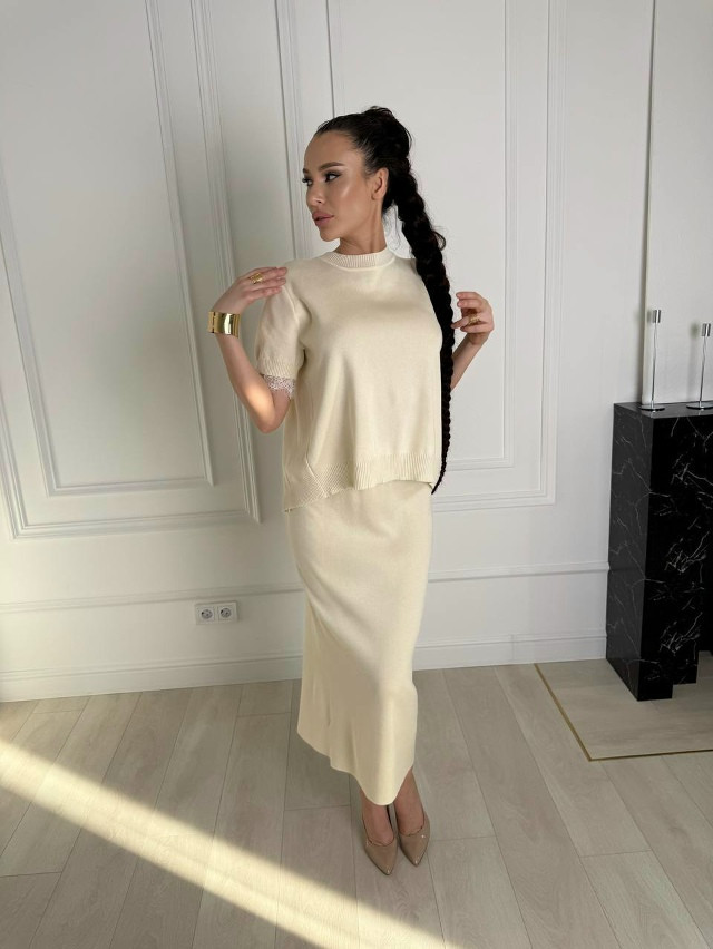 Женский костюм молочный купить в Интернет-магазине Садовод База - цена 2100 руб Садовод интернет-каталог