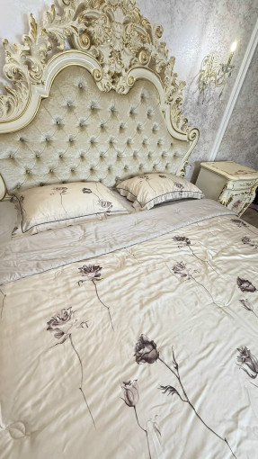 Комплект постельного белья тенсель с мережко с  готовым одеялом САДОВОД официальный интернет-каталог