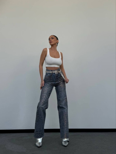 👌Невероятно крутые джинсы  с напылением лео🥰💫Идеальная посадка. Плотная джинса😍 🤩 САДОВОД официальный интернет-каталог