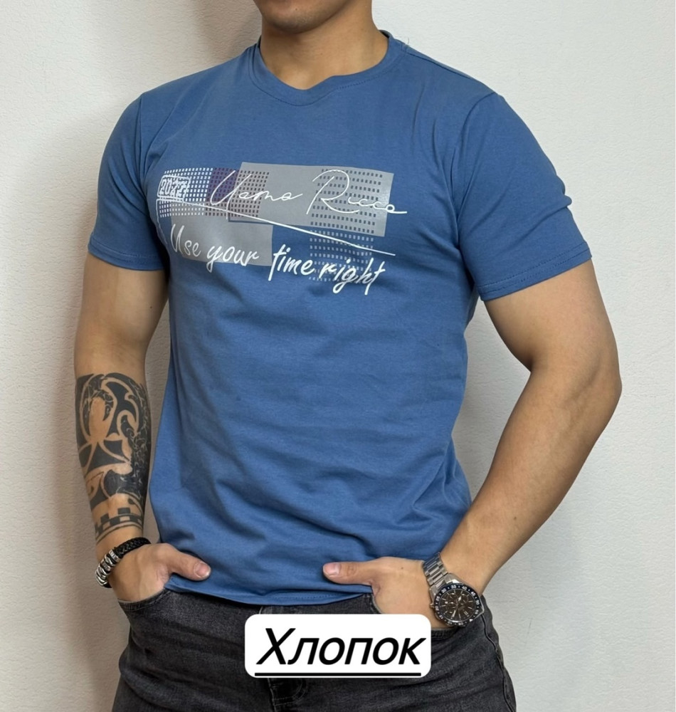 Мужская футболка голубая купить в Интернет-магазине Садовод База - цена 300 руб Садовод интернет-каталог