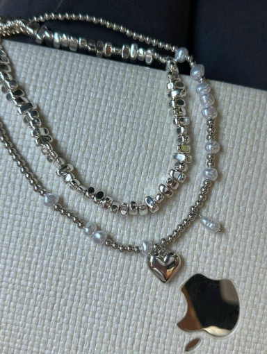 2. Колье с иммитацией гематита и жемчуга САДОВОД официальный интернет-каталог