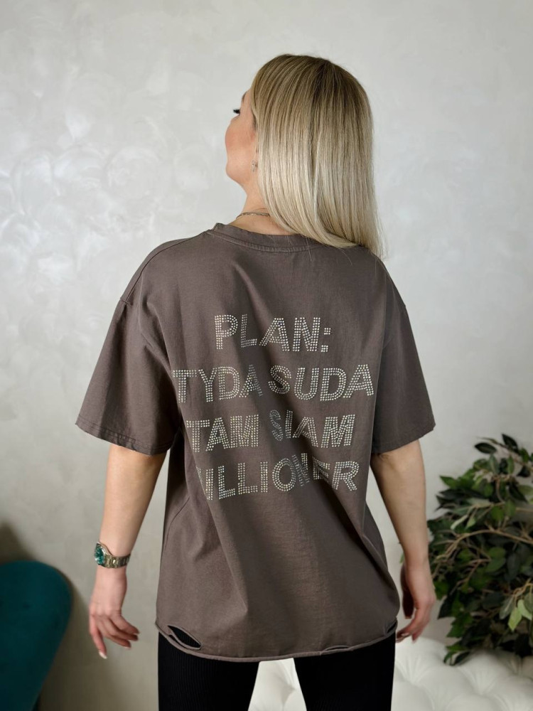 Женская футболка коричневая купить в Интернет-магазине Садовод База - цена 800 руб Садовод интернет-каталог