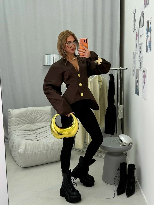 Женский пиджак коричневый купить в Интернет-магазине Садовод База - цена 2500 руб Садовод интернет-каталог