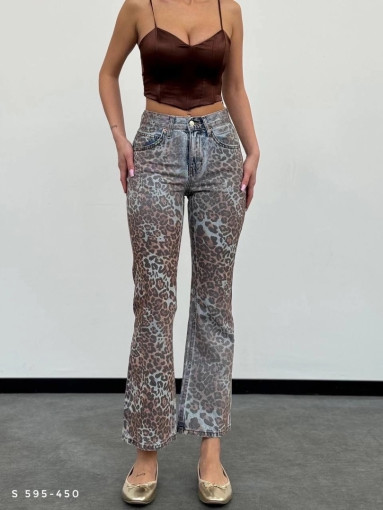 джинсы с леопардовым принтом и нестандартной длины САДОВОД официальный интернет-каталог