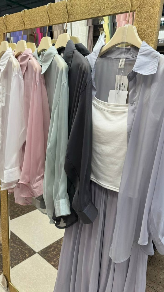 Женская рубашка сиреневая купить в Интернет-магазине Садовод База - цена 1000 руб Садовод интернет-каталог
