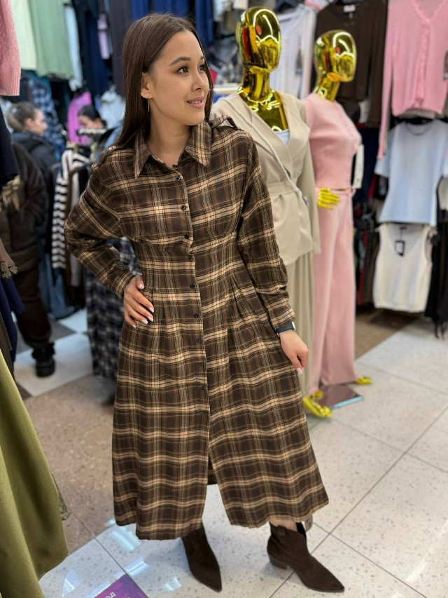 🛍Платье клетка🛍 купить в Интернет-магазине Садовод База - цена 1600 руб Садовод интернет-каталог