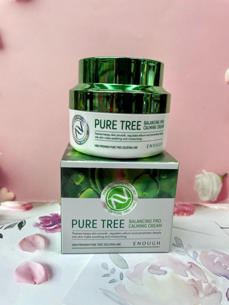 Успокаивающий крем для лица с чайным деревом (50 мл), Enough Pure Tree Balancing Pro Calming Cream купить в Интернет-магазине Садовод База - цена 150 руб Садовод интернет-каталог