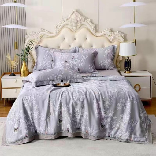 Комплект постельного белья тенсель с мережко с  готовым одеялом САДОВОД официальный интернет-каталог