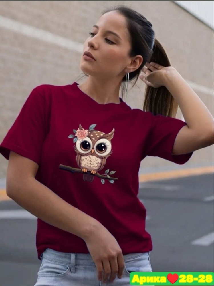 Женская футболка бордовая купить в Интернет-магазине Садовод База - цена 250 руб Садовод интернет-каталог