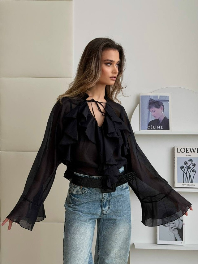 Блузка черная купить в Интернет-магазине Садовод База - цена 1500 руб Садовод интернет-каталог