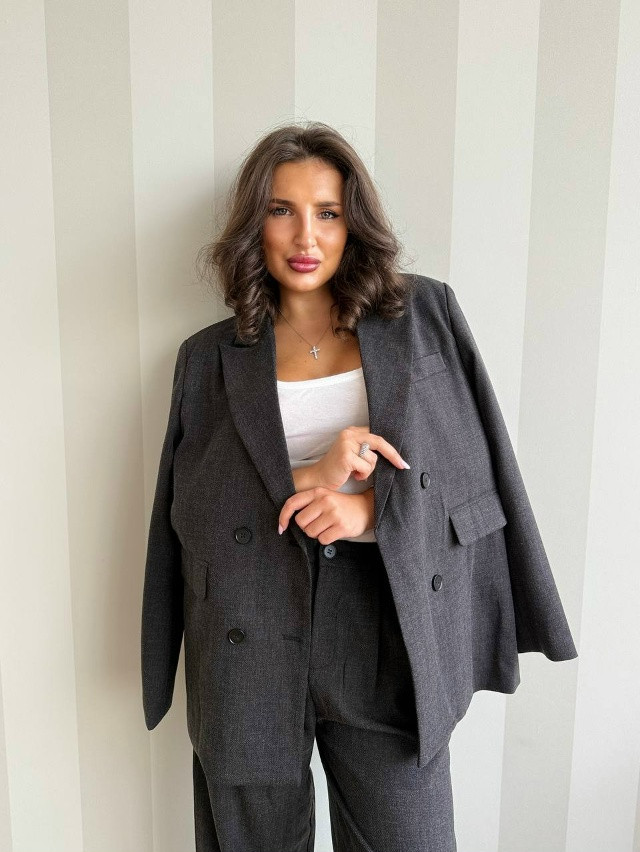 Женский костюм темно-серый купить в Интернет-магазине Садовод База - цена 3800 руб Садовод интернет-каталог