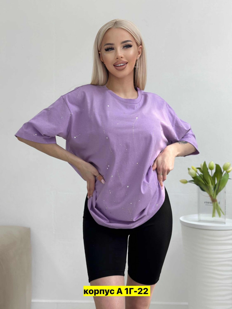 Женская футболка фиолетовая купить в Интернет-магазине Садовод База - цена 1000 руб Садовод интернет-каталог