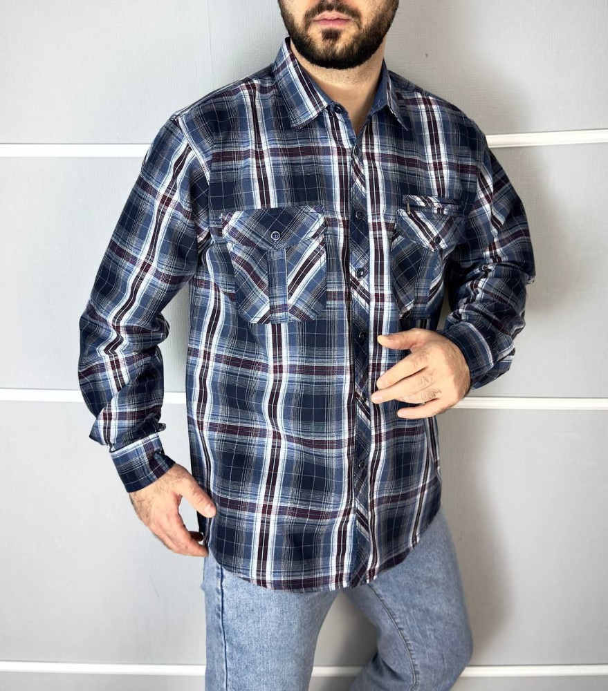 Мужская рубашка темно-синяя