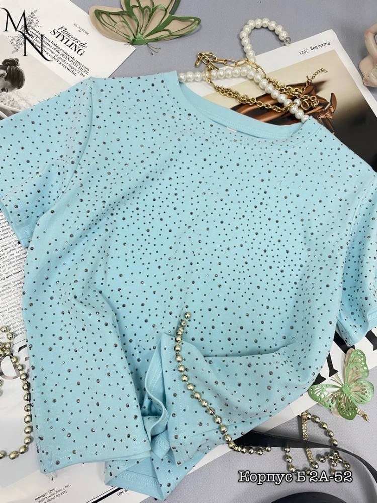 Женская футболка голубая купить в Интернет-магазине Садовод База - цена 750 руб Садовод интернет-каталог