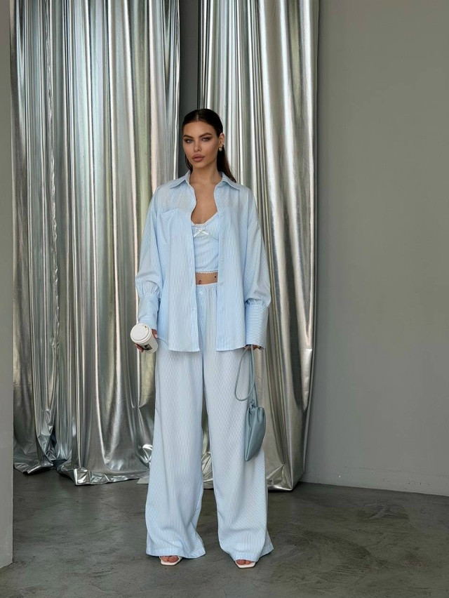 Женский костюм голубой купить в Интернет-магазине Садовод База - цена 2100 руб Садовод интернет-каталог