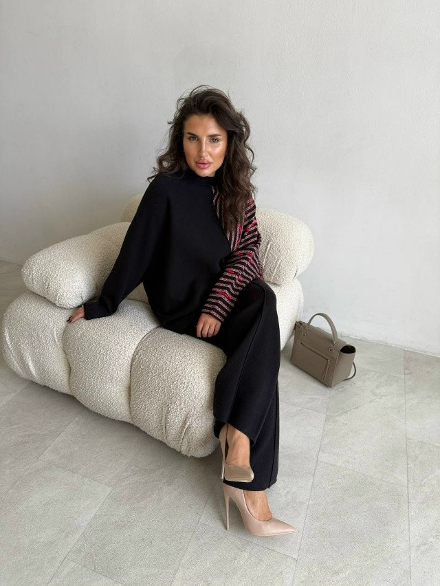 Женский костюм черный купить в Интернет-магазине Садовод База - цена 3900 руб Садовод интернет-каталог