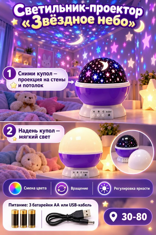 Вращаюшийся ночник-проектор купить в Интернет-магазине Садовод База - цена 250 руб Садовод интернет-каталог