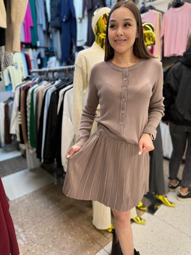 Женский костюм коричневый купить в Интернет-магазине Садовод База - цена 1500 руб Садовод интернет-каталог