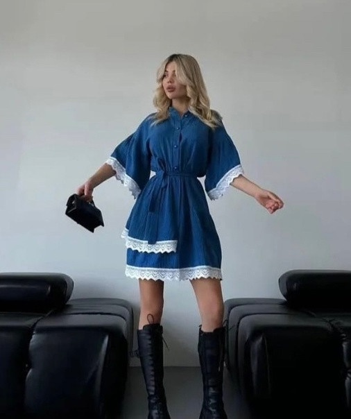 Платье синее купить в Интернет-магазине Садовод База - цена 900 руб Садовод интернет-каталог