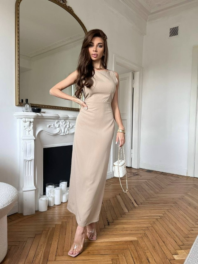 Платье бежевое купить в Интернет-магазине Садовод База - цена 1400 руб Садовод интернет-каталог