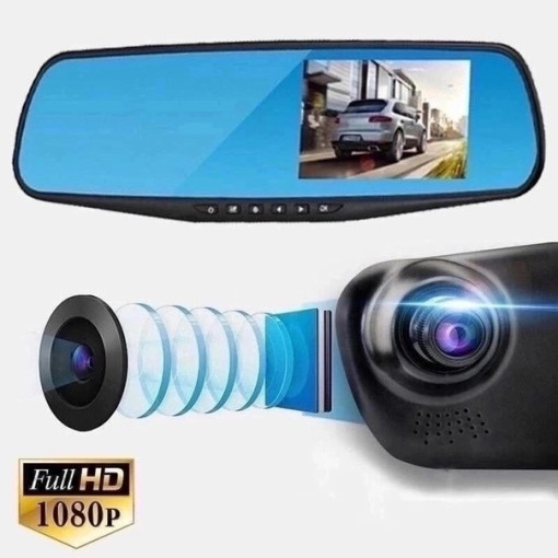 Зеркало-видеорегистратор с камерой заднего вида Vehicle Blackbox DVR Full HD 1080 САДОВОД официальный интернет-каталог