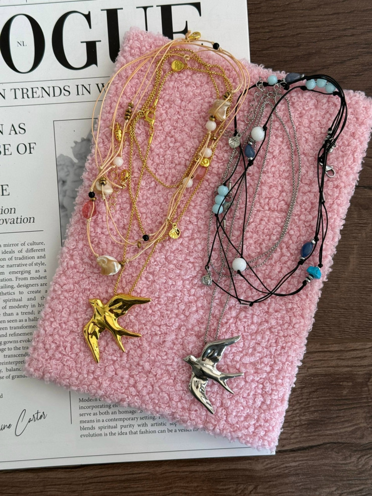 ✨ Сет колье с ласточкой 2шт купить в Интернет-магазине Садовод База - цена 550 руб Садовод интернет-каталог