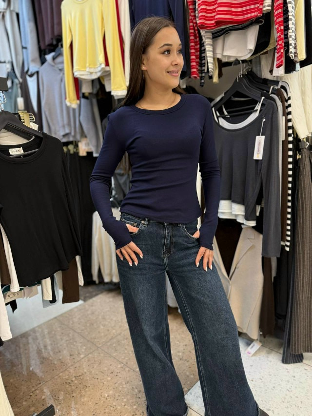 лонгслив синий купить в Интернет-магазине Садовод База - цена 850 руб Садовод интернет-каталог