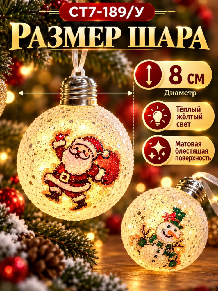 Светящиеся ёлочные шары купить в Интернет-магазине Садовод База - цена 55 руб Садовод интернет-каталог
