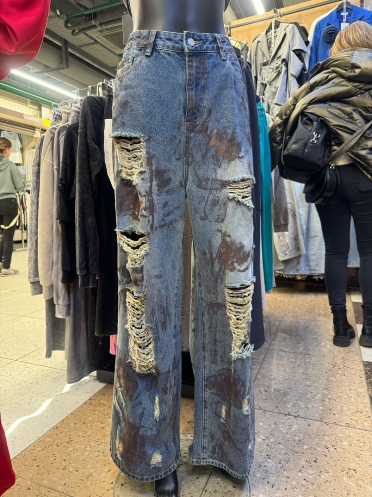 Трендовые джинсы рванки купить в Интернет-магазине Садовод База - цена 2600 руб Садовод интернет-каталог