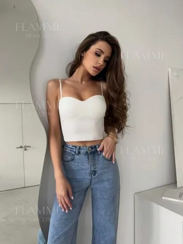 Топ Zara с корректирующими чашками ( push up) на тонких бретельках купить в Интернет-магазине Садовод База - цена 200 руб Садовод интернет-каталог
