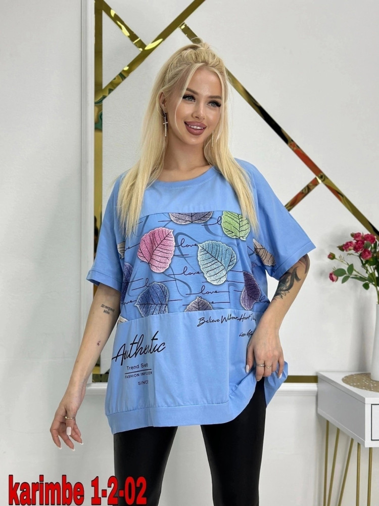 Женская футболка голубая купить в Интернет-магазине Садовод База - цена 299 руб Садовод интернет-каталог