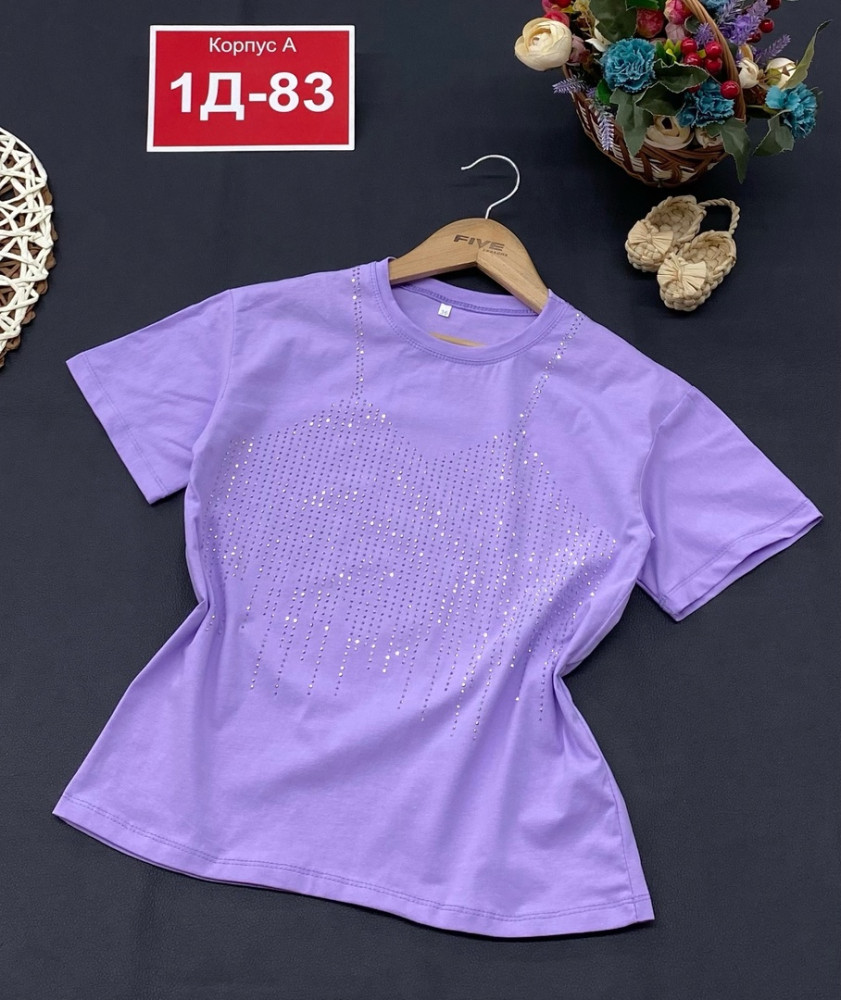 Детская футболка фиолетовая купить в Интернет-магазине Садовод База - цена 500 руб Садовод интернет-каталог