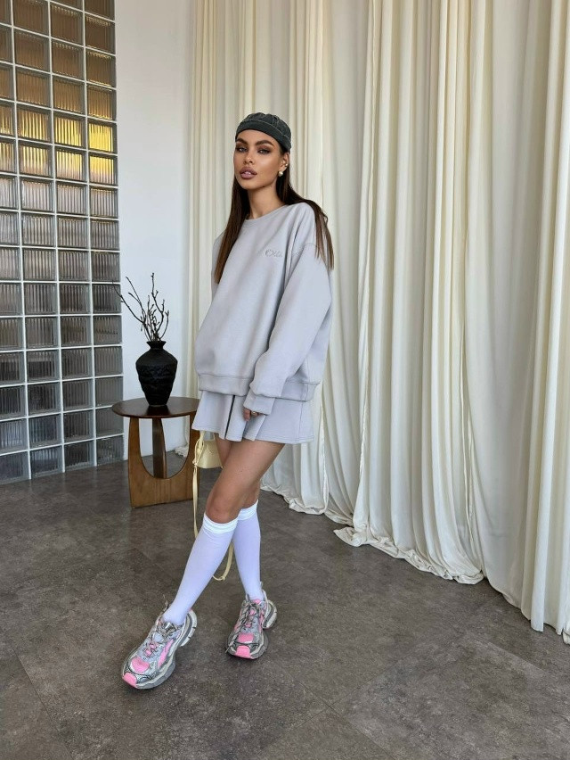 Женский костюм серый купить в Интернет-магазине Садовод База - цена 2400 руб Садовод интернет-каталог