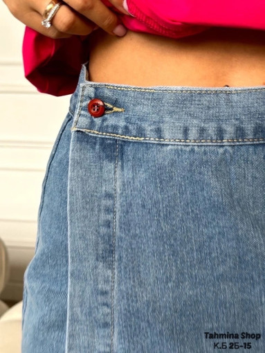 Трендовые мини юбочки из джинсы с элементом запаха созданы для стильных образов на сезон весна/лето САДОВОД официальный интернет-каталог
