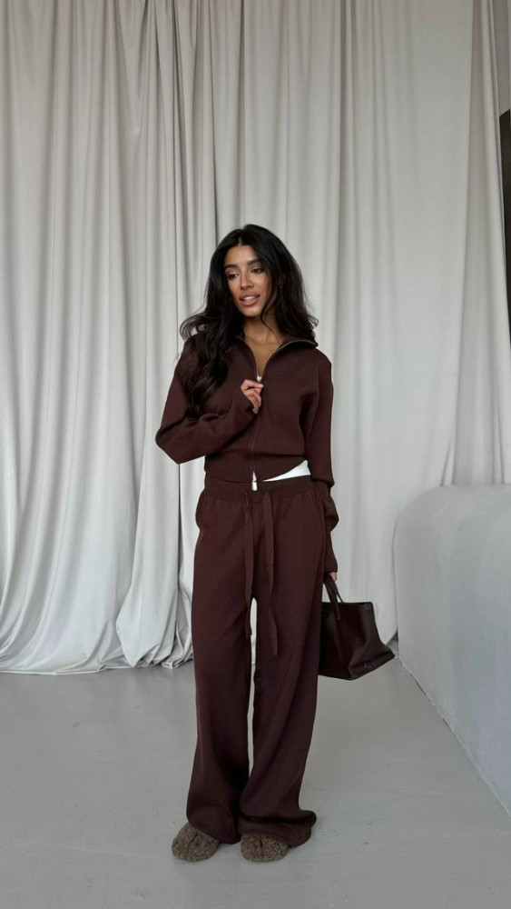 Женский костюм коричневый купить в Интернет-магазине Садовод База - цена 2000 руб Садовод интернет-каталог