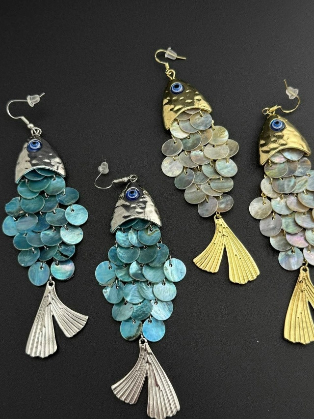 🤍Необычные серьги рыбки с перламутром купить в Интернет-магазине Садовод База - цена 450 руб Садовод интернет-каталог