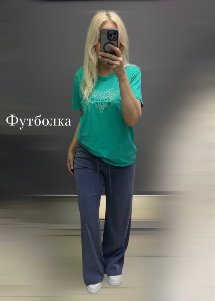 Женская футболка зеленая купить в Интернет-магазине Садовод База - цена 600 руб Садовод интернет-каталог