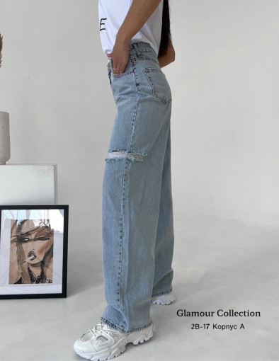 Шикарные джинсы Трубы с разрезами  в идеальном качестве САДОВОД официальный интернет-каталог