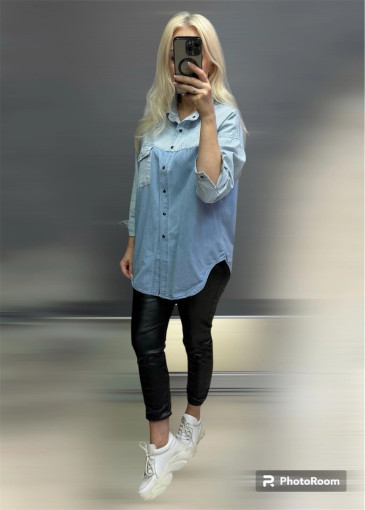 Рубашка джинсовка, легкая . На кнопках САДОВОД официальный интернет-каталог