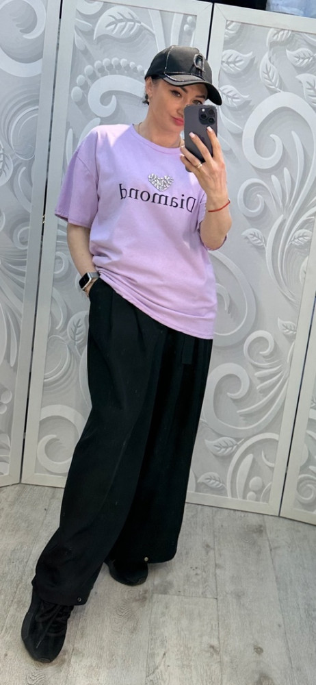 Женская футболка фиолетовая купить в Интернет-магазине Садовод База - цена 1500 руб Садовод интернет-каталог