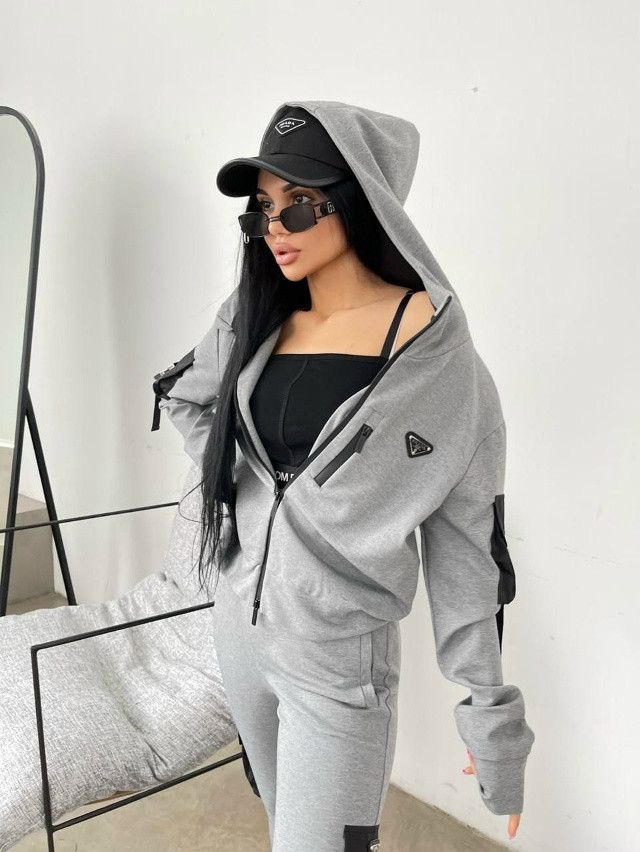 Спортивный женский костюм серый купить в Интернет-магазине Садовод База - цена 2300 руб Садовод интернет-каталог