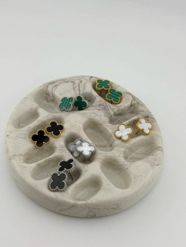 🤍 Серьги-пусеты с клевером САДОВОД официальный интернет-каталог