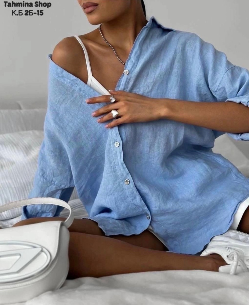 Женская рубашка голубая купить в Интернет-магазине Садовод База - цена 750 руб Садовод интернет-каталог