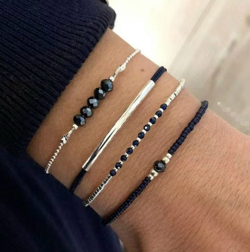 Набор чёрных браслетов 4в1 САДОВОД официальный интернет-каталог