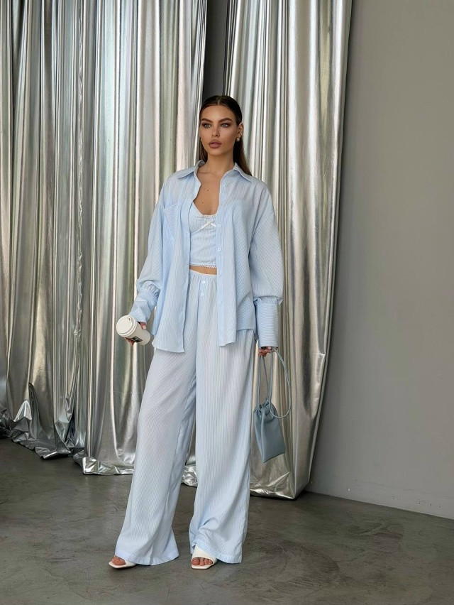 Женский костюм голубой купить в Интернет-магазине Садовод База - цена 2100 руб Садовод интернет-каталог