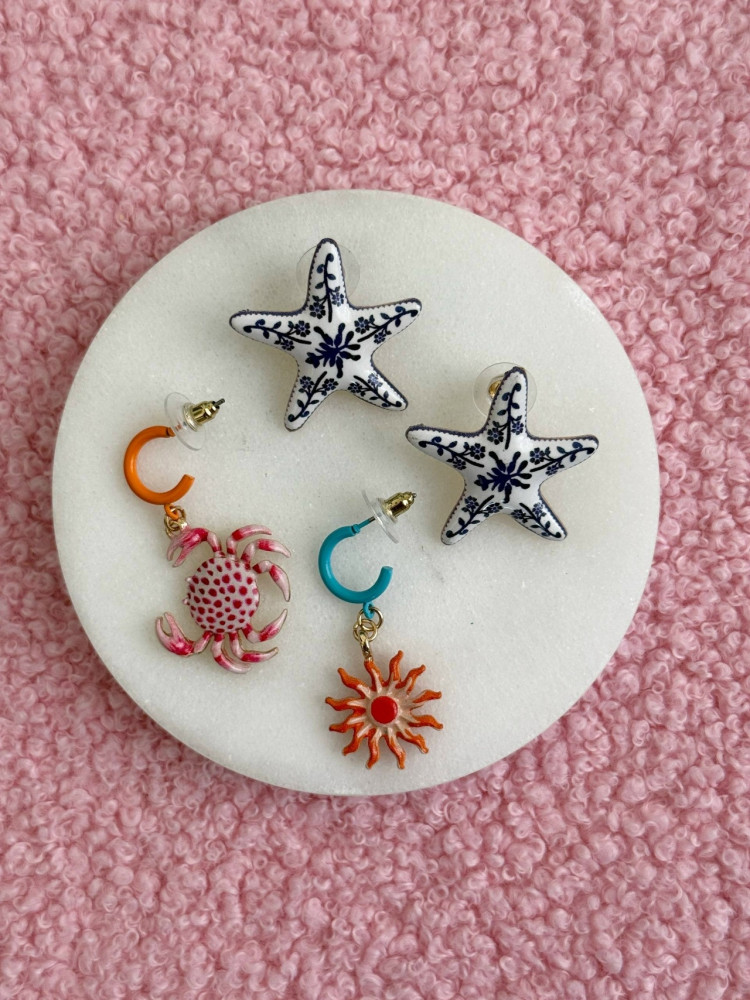 🌊 Сет морских сережек купить в Интернет-магазине Садовод База - цена 300 руб Садовод интернет-каталог