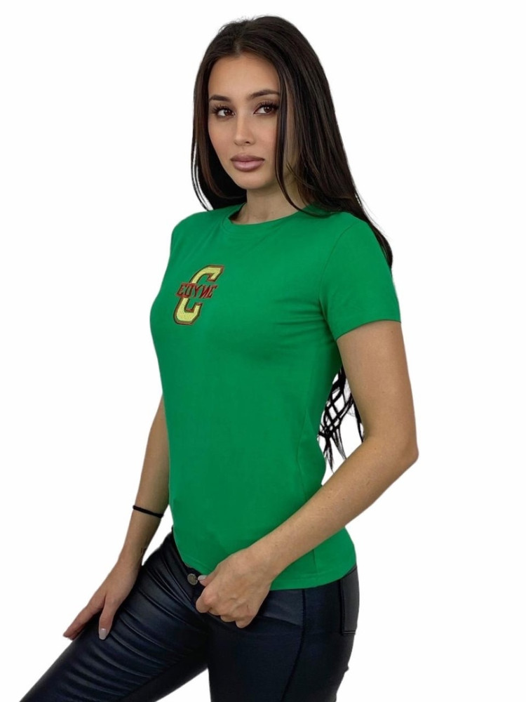 Женская футболка зеленая купить в Интернет-магазине Садовод База - цена 150 руб Садовод интернет-каталог